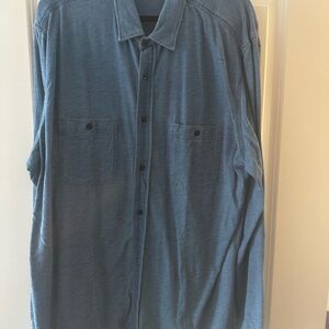 Faherty Blue Casual Button Down Shirt